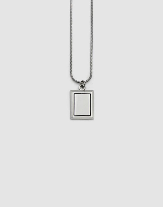 SQUARE STEEL NECKLACE - 포콤마