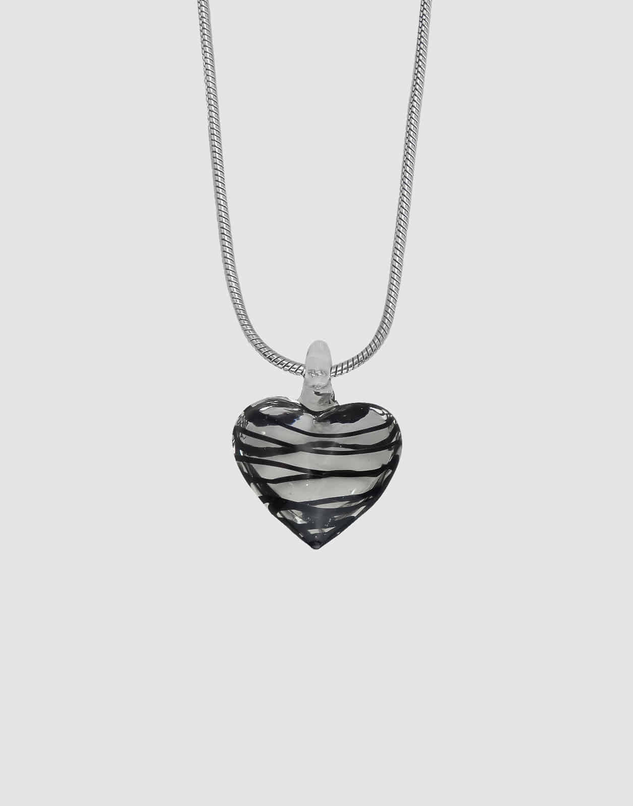 BLACK CANDY HEART SS NECKLACE - 포콤마