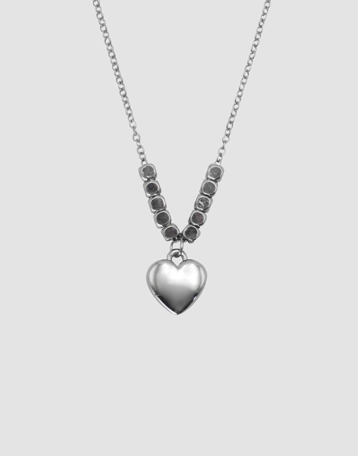 CUBE HEART SS NECKLACE - 포콤마