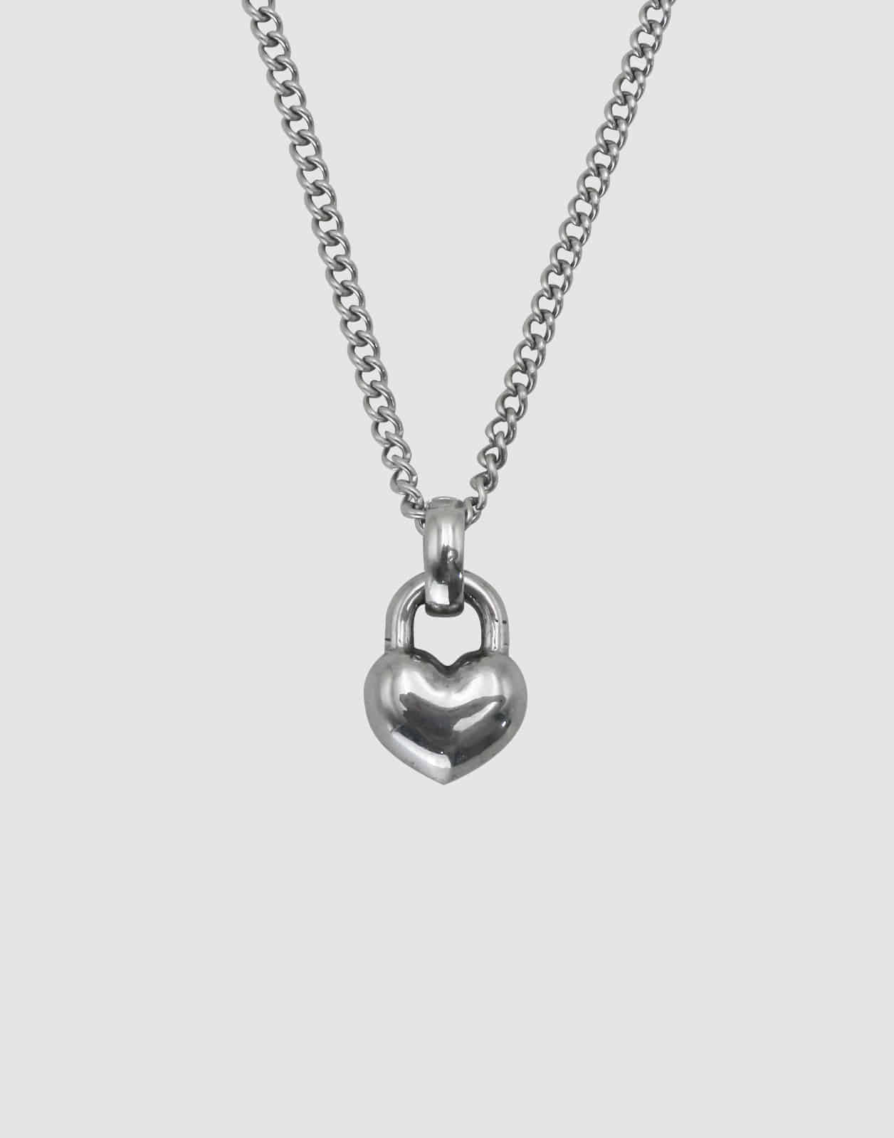 LOCK HEART SS NECKLACE - 포콤마