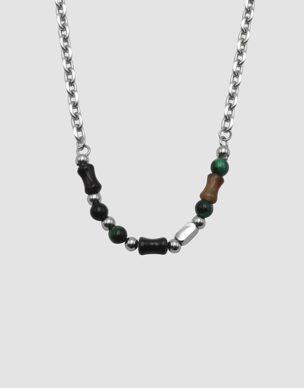 MIX BEADS SS NECKLACE - 포콤마
